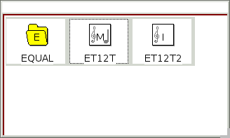 Logic control window with active logic equal and key triggers. This image shows a window that contains 3 icons: one folder icon named “EQUAL” and two document icons with the names “ET12T” and “ET12T2”.