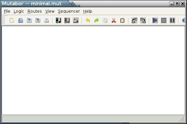 Editor showing the (empty) file “minimal.mut”